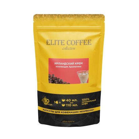 Кофе в капсулах Elite Coffee Collection (Элит Кафе Коллекшн) Ирландский крем, упаковка 10 капсул, формат Nespresso