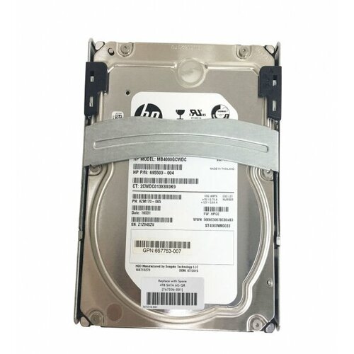 Жесткий диск HP 766419-B21 4Tb 7200 SATAIII 3.5 HDD жесткий диск hp p06388 b21 4tb 7200 sataiii 3 5 hdd