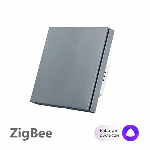 Умный выключатель Tuya ZigBee, одна клавиша, в умный дом, Алисой беспроводной выключатель яндекс с zigbee