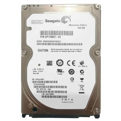 Жесткий диск Seagate 9HH13E 320Gb 5400 SATAII 25 HDD 4595₽
