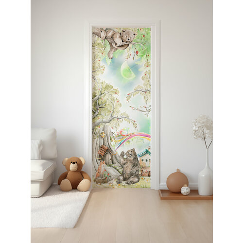 Плотная виниловая самоклеящаяся интерьерная наклейка на дверь детская 80х210 см, самоклейка на шкаф, мебель