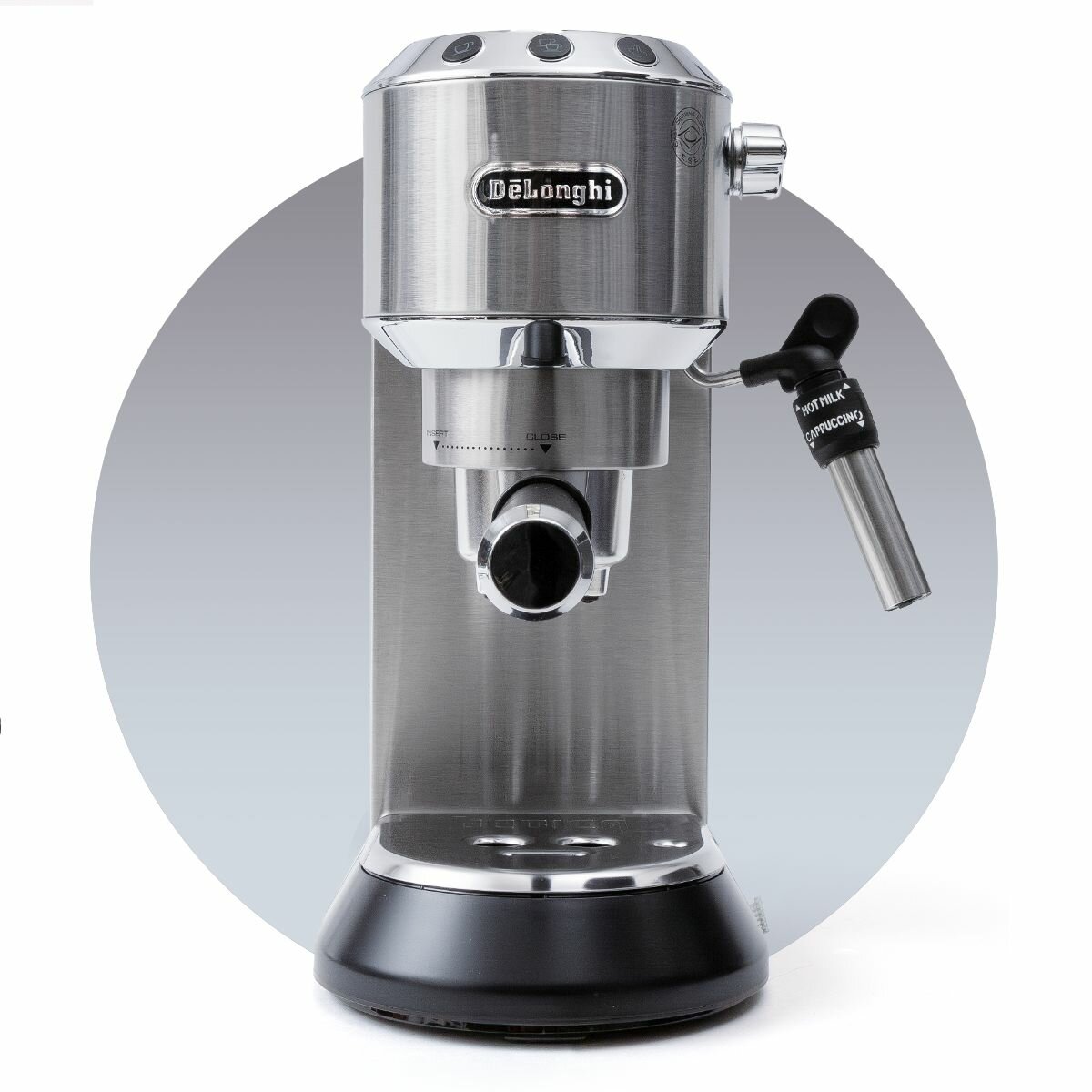Кофеварка DeLonghi Dedica EC685. M рожковая серебристый / металлик