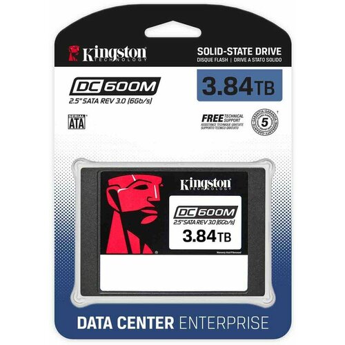 SEDC600M/3840G, Kingston SSD DC600M, Твердотельный накопитель kingston 3840gb ssdnow dc450r read centric sata 3 2 5 7mm height 3d tlc