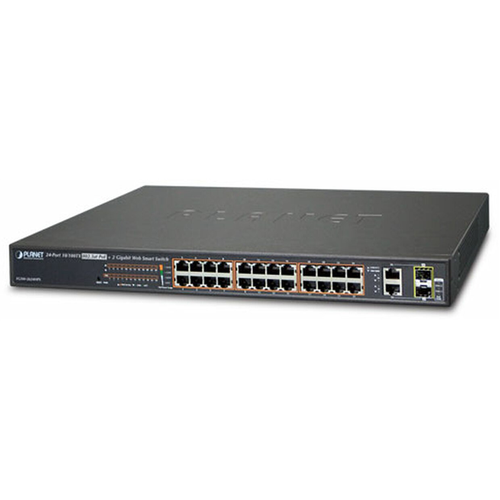 Коммутатор PLANET 24-Port 10100TX 8023at High Power POE 2-Port Gigabit TPSFP Combo Managed Ethernet Switch 220W 49670₽