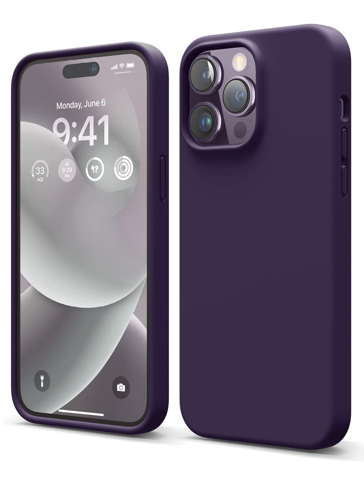 Elago для iPhone 14 Pro чехол Soft silicone (Liquid) Dark Purple