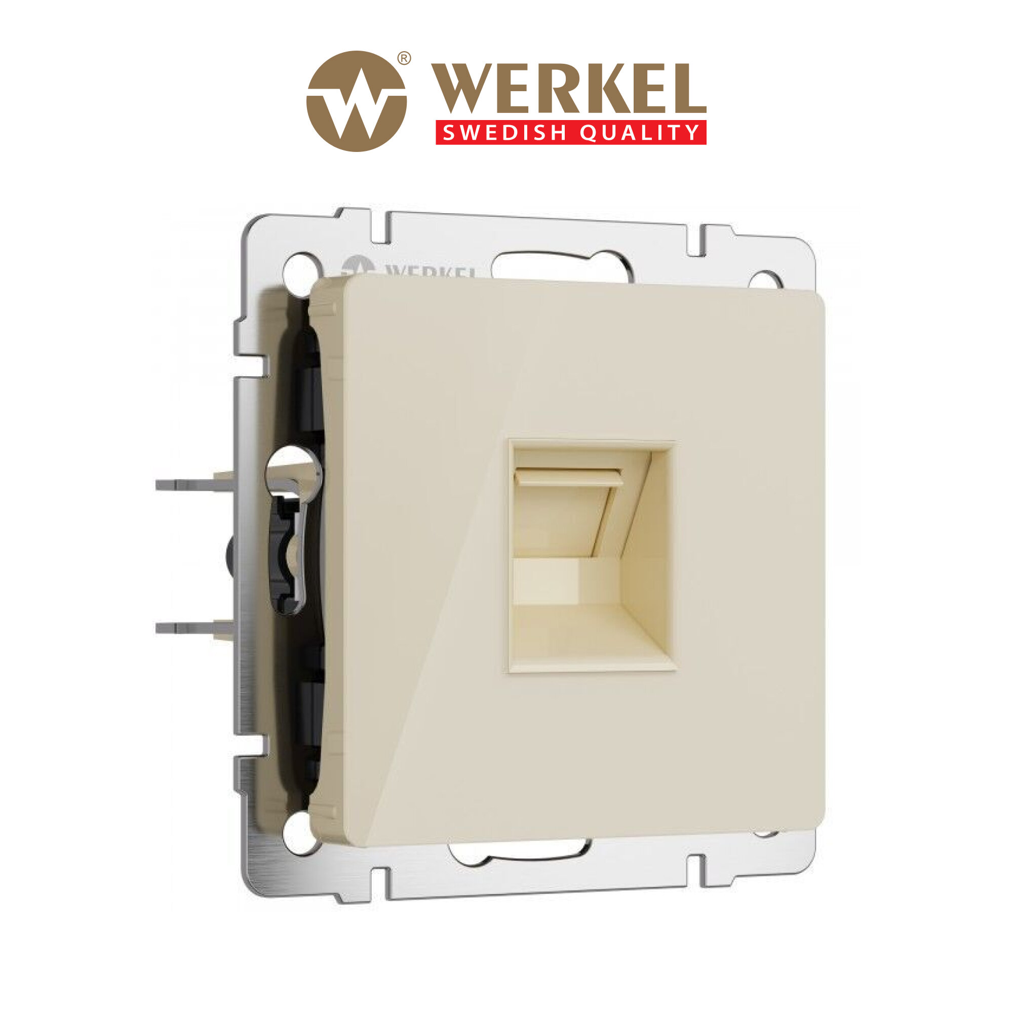 фото Розетка Ethernet RJ-45 Werkel W1181043 айвори акрил IP20