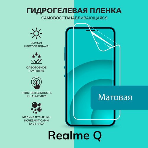 Гидрогелевая защитная плёнка для Realme Q / матовая плёнка гидрогелевая самовосстанавливающаяся противоударная защитная плёнка на заднюю крышку для realme q матовая