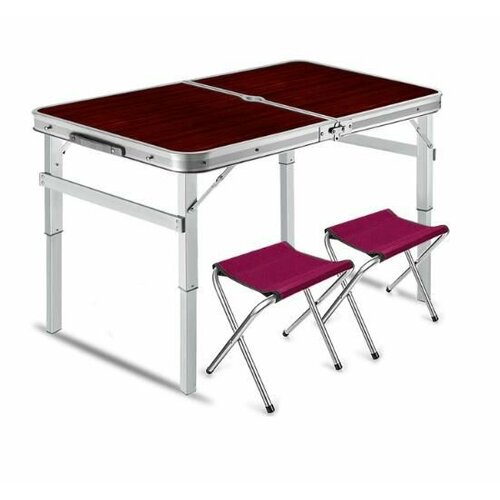 Стол складной усиленный с 2 стульями для пикника и кемпинга 4779₽