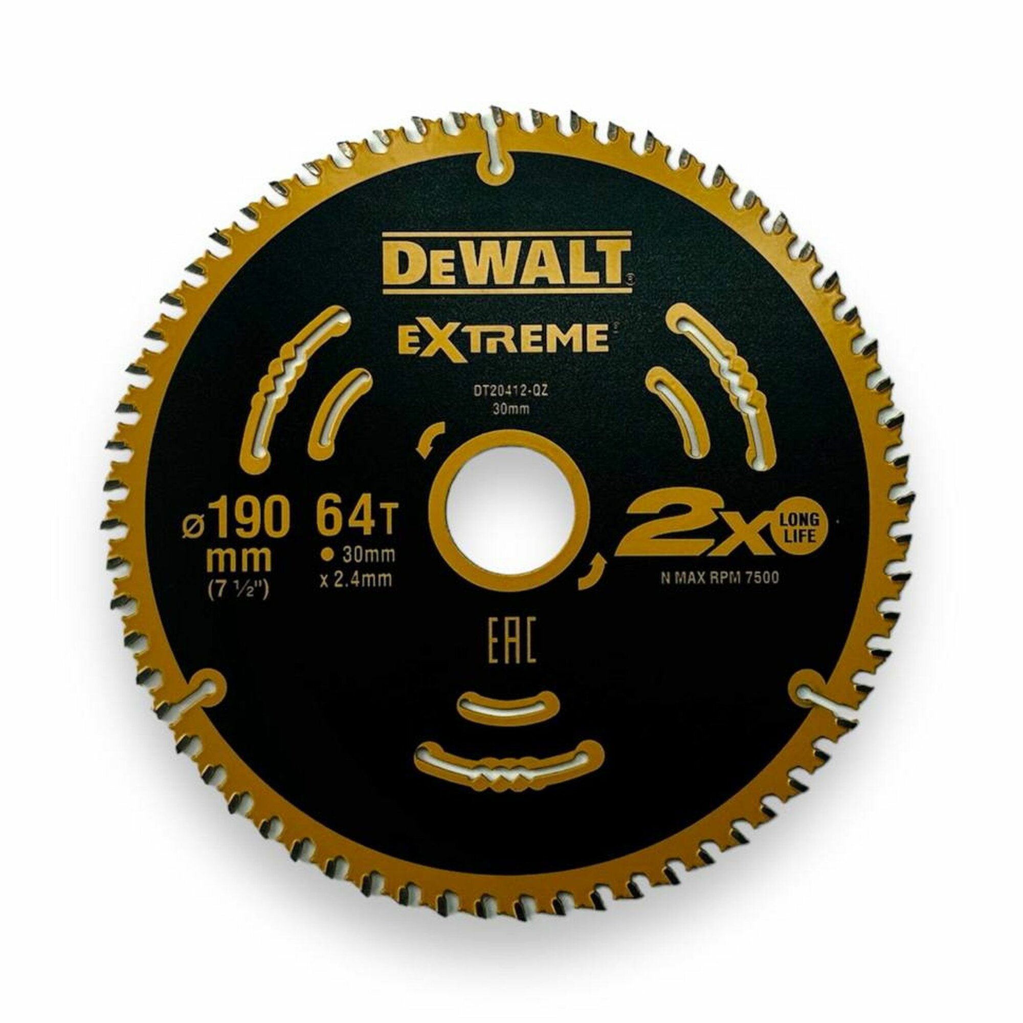 Диск пильный по дереву DeWALT Extreme 190x30mm 64 зуба