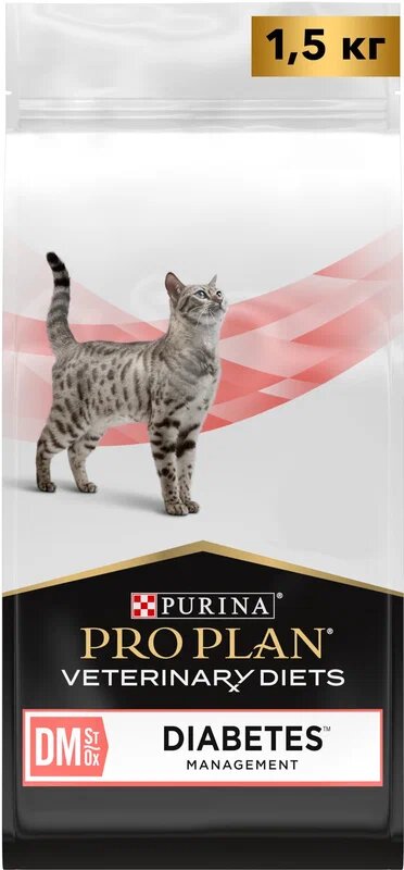 Pro Plan DM Сухой корм для кошек Veterinary Diets Diabetes Management при сахарном диабете 1,5 кг