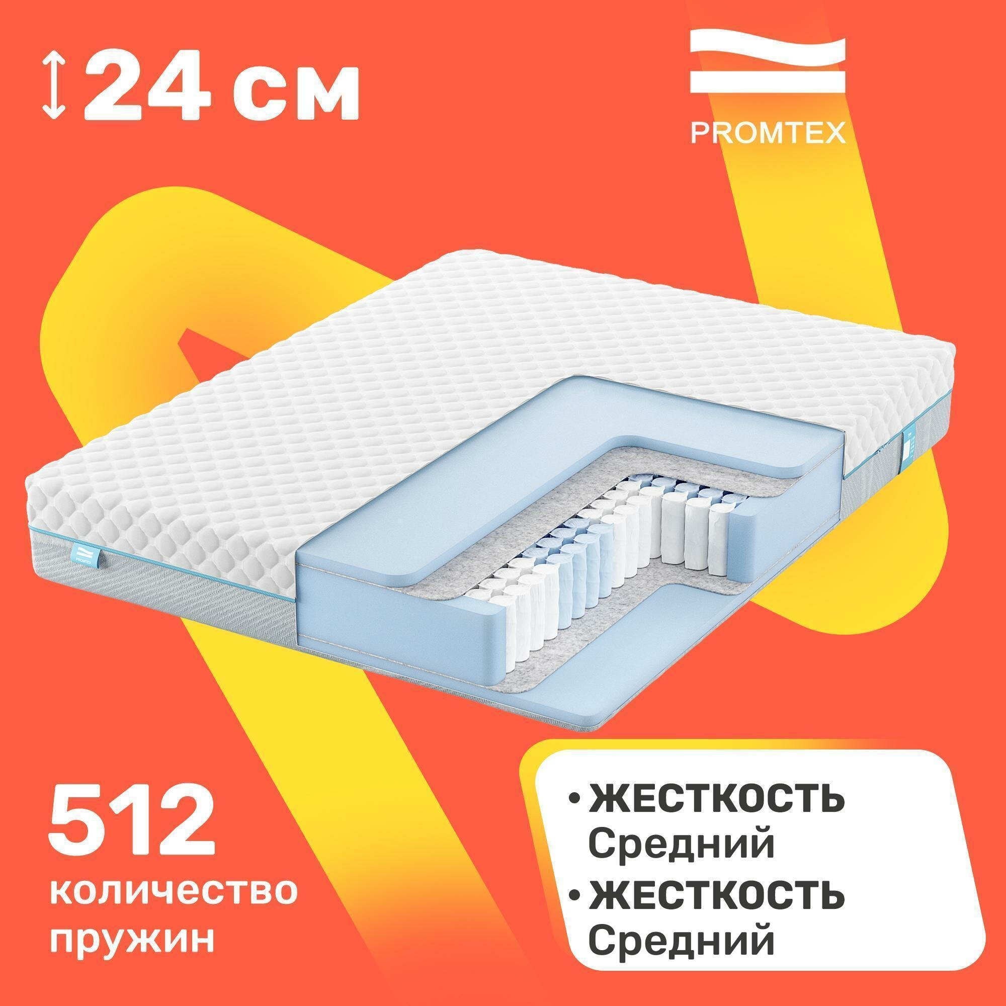 Матрас с независимыми пружинами PROMTEX Soft 18 Standart 120x200