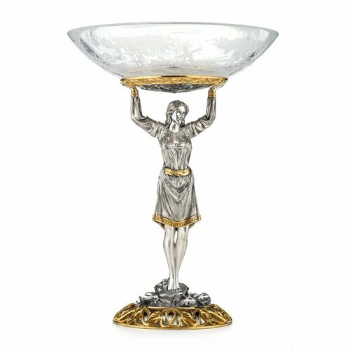 Ваза «Красна девица» из серебра со стеклом