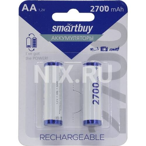 Аккумуляторы NiMh AA 2700mAh SmartBuy 2шт. в блистере