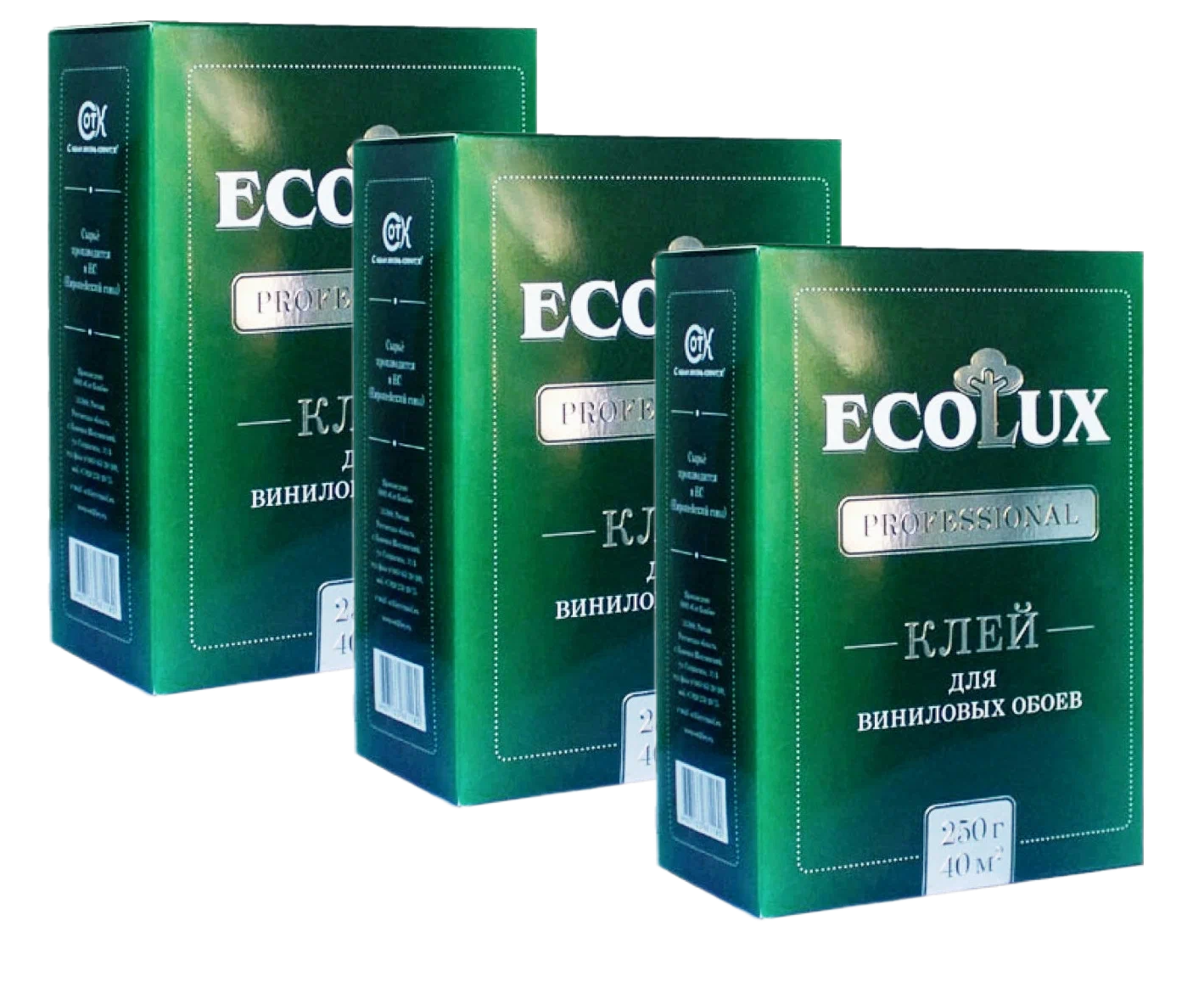 Клей для виниловых обоев Ecolux Professional, 3 шт по 250 гр