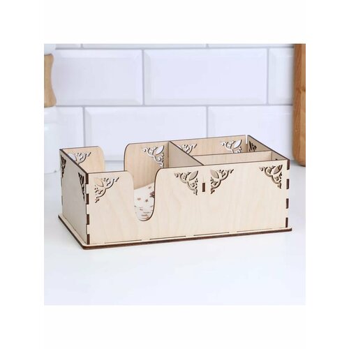 Салфетница деревянная Узор 24 х 8 х 14 см 690₽