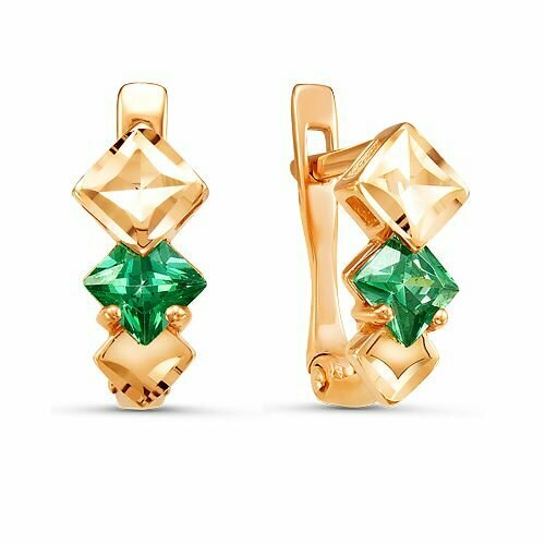 Серьги Nasip, красное золото, 585 проба, фианит