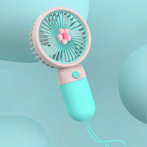 Портативный беспроводной ручной USB-вентилятор ST V568 мощный карманный удобно носить с собой для метромаршрутокавтобусов улицы офиса женскиймужскойдетский голубой 497₽