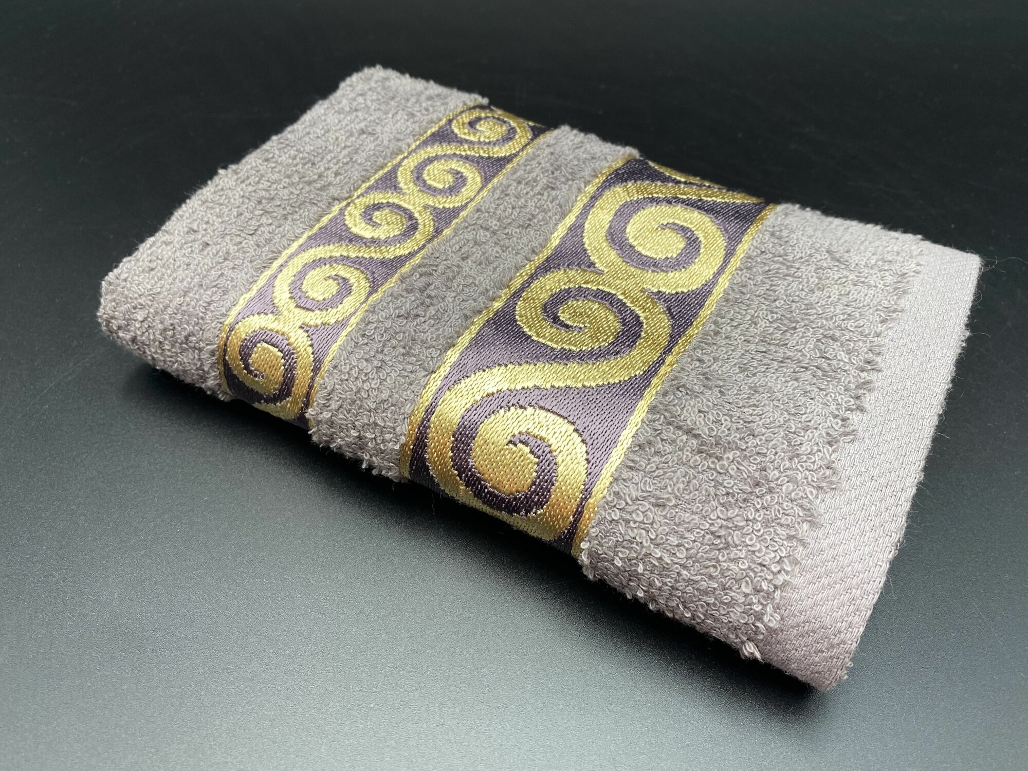 Полотенце махровое ручное, кухонное Бесконечность Серое 30*60 см