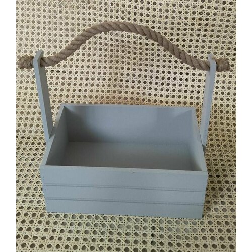 Ящик деревянный для подарков с канатом. Размер Д30ХШ19ХВ29 см.