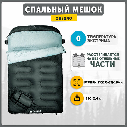 Спальный мешок-одеяло Talberg Aosta Double двухместный т серый 6400₽