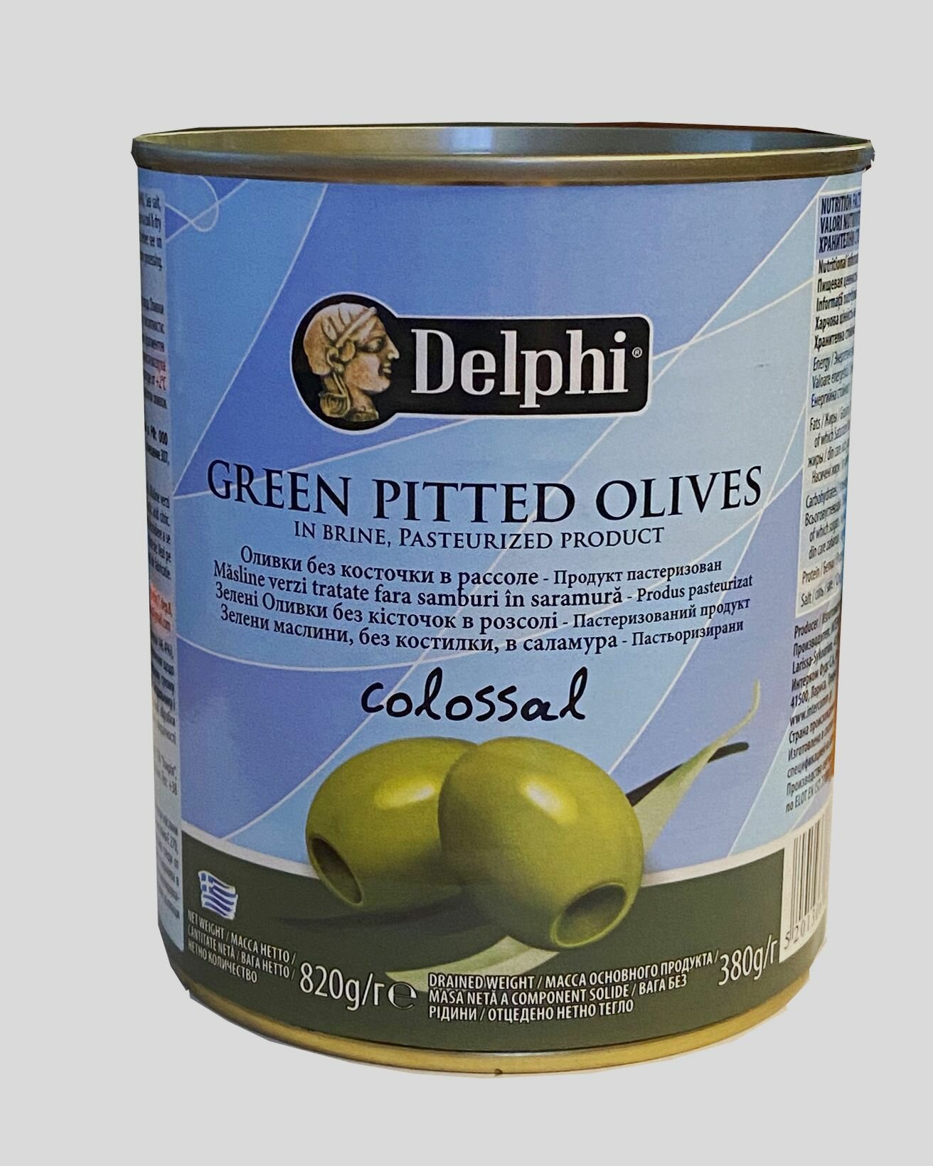 Delphi Оливки без косточки в рассоле Colossal 121-140, 820 г. ж.б