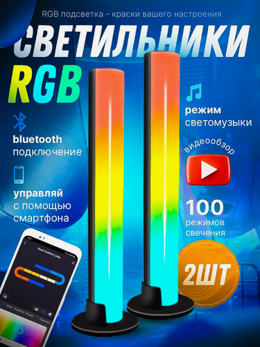 Изображение товара LED светодиодная лампа/RGB светильник настольный/настенный/домашний/ночник/игровая подсветка/для стримов