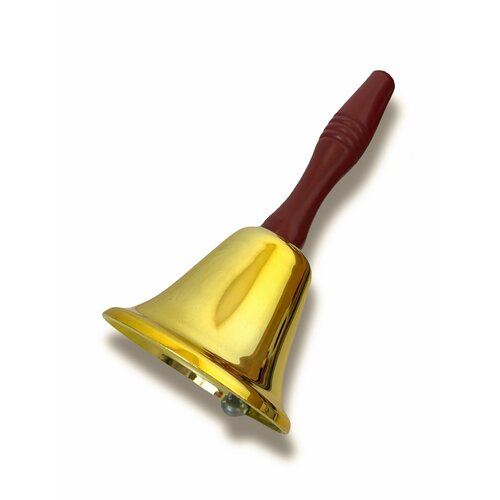 Колокольчик с деревянной ручкой школьный 18см