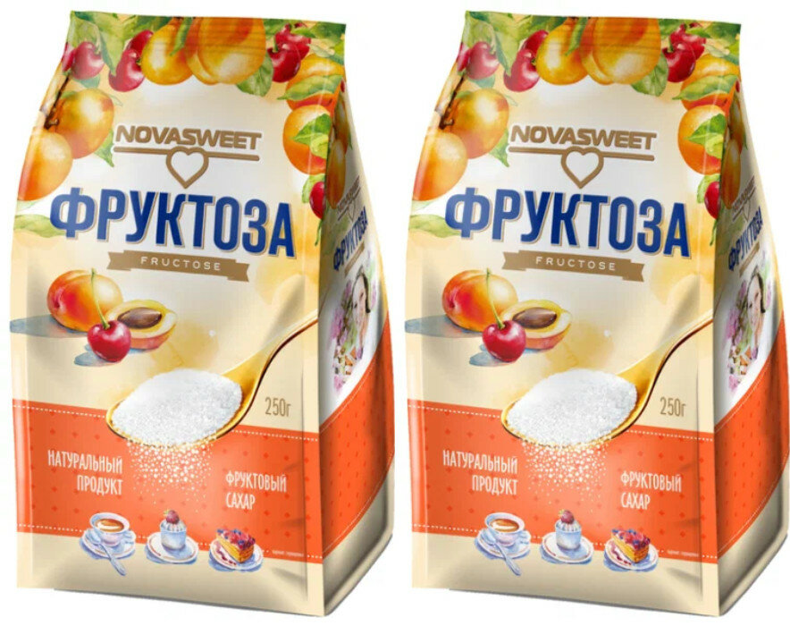 Фруктоза Новасвит 250 гр, 2 шт.