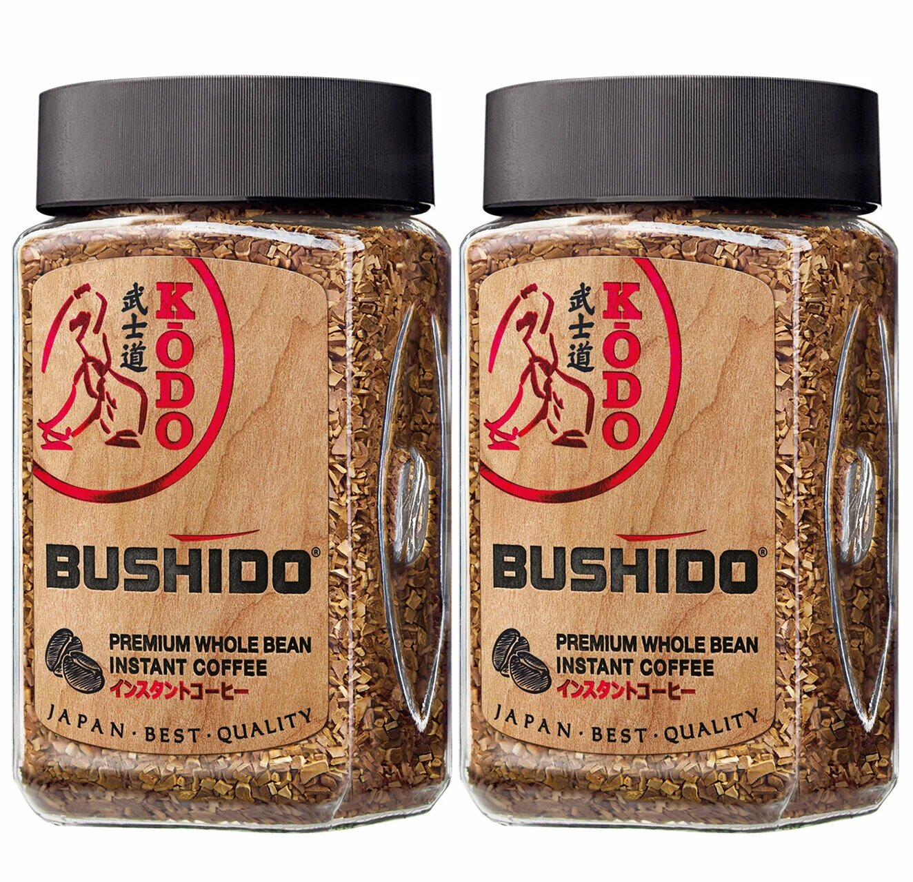 Кофе растворимый Bushido Kodo с молотым кофе, 95 г, 2 уп.
