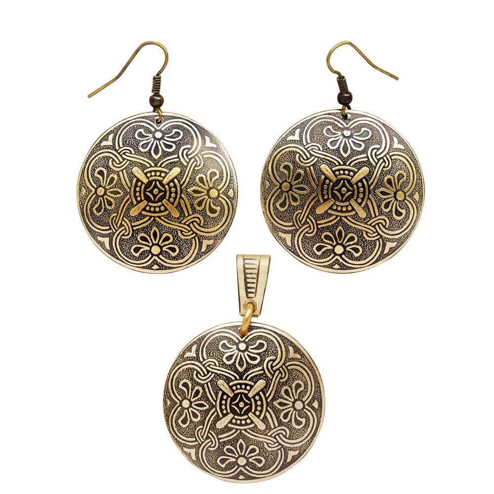 Серьги с подвесками Мастерская Алешиных, золотой — фото 1