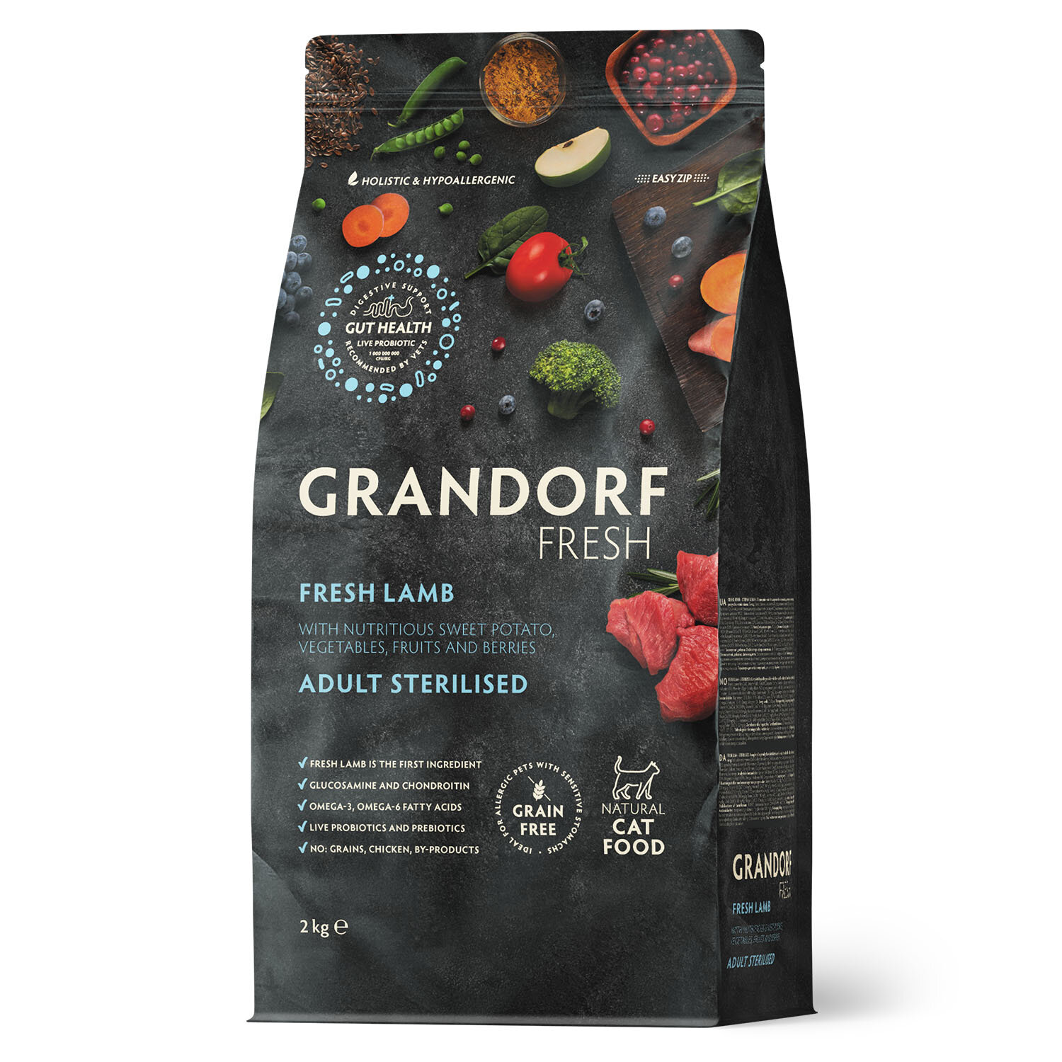GRANDORF Fresh (Свежее мясо ягненка с бататом для стерилизованных кошек) 2 кг