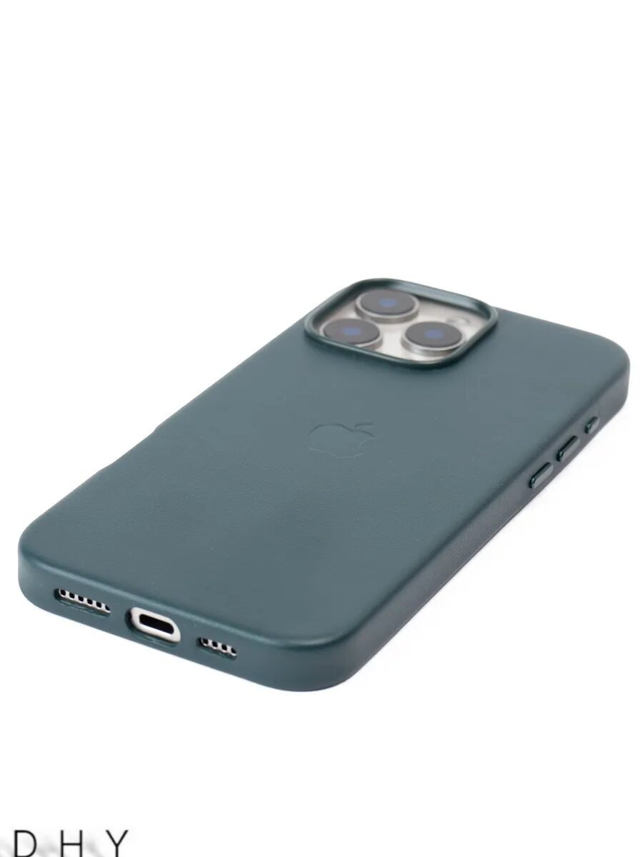 Чехол Dhy Leather Case, для iPhone 16 PRO Max, кожаный, с MagSafe — фото 1