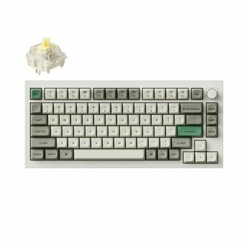 Беспроводная механическая клавиатура Keychron Q1 Max 75 цвет Shell White Английская раскладка RGB Hot Swap кейкапы без подсветки тактильные переключатели Gateron Jupiter Banana 2461900₽
