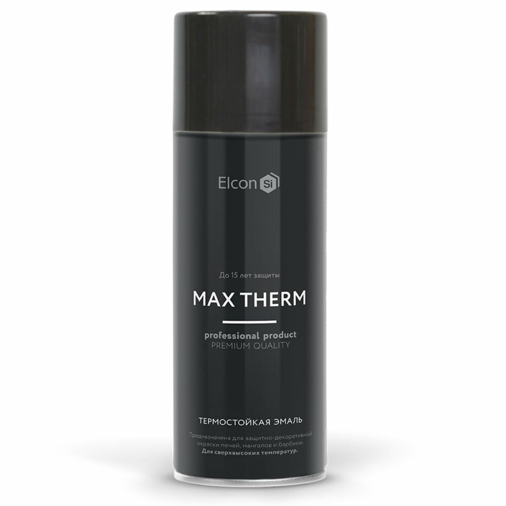 Эмаль Термостойкая Аэрозоль Elcon Max Therm 520мл 700°С Темный Шоколад, Антикоррозионная для Защитной Окраски Печей, Котлов, Металлического Оборудования / Элкон.