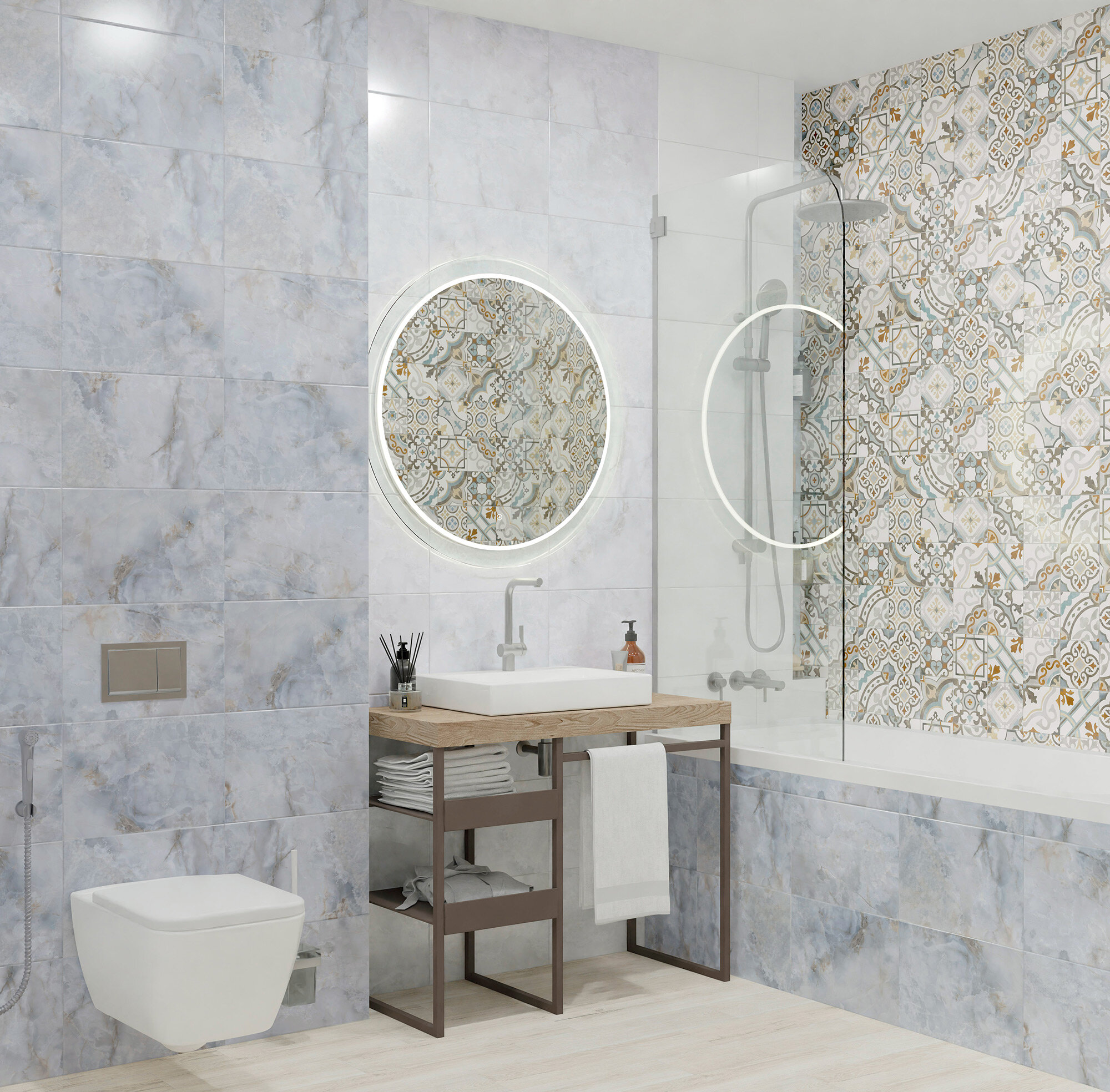 Изображение Настенная Global Tile Плита Emotion голубой 27X40 см 1,08 м²