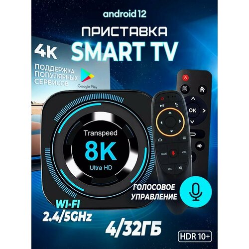 ТВ Приставка Transpeed Allwinner H618 432GB с голосовым управлением 4890₽