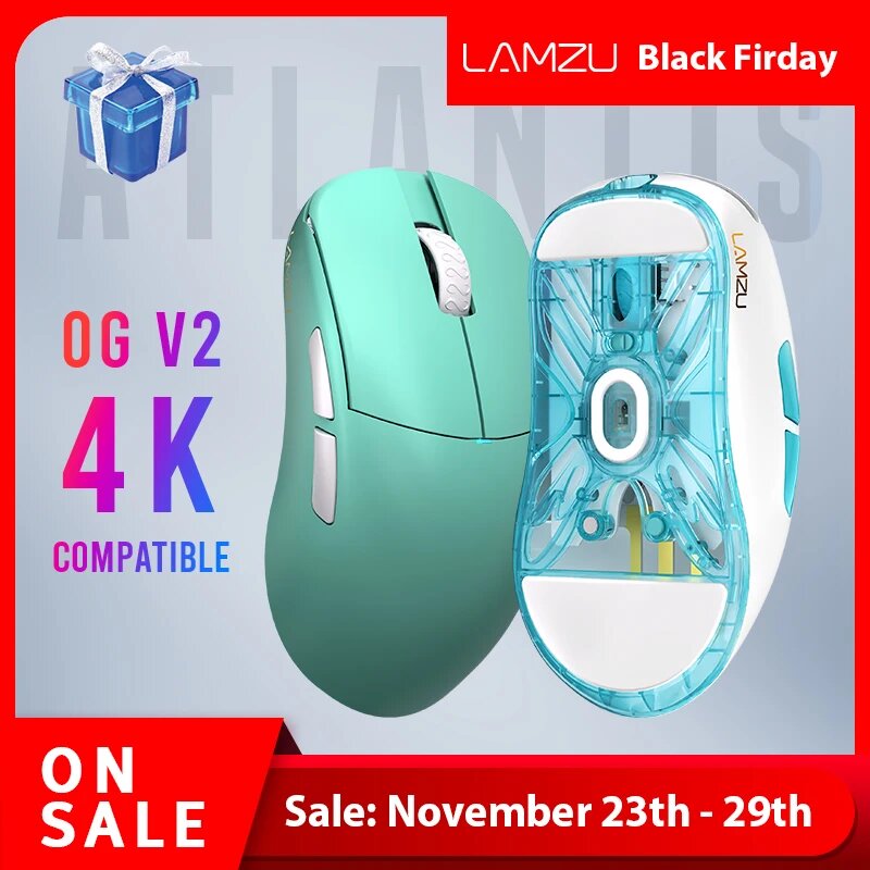 LAMZU Atlantis OG V2 PRO игровая мышь, V2 Polar White — фото 1
