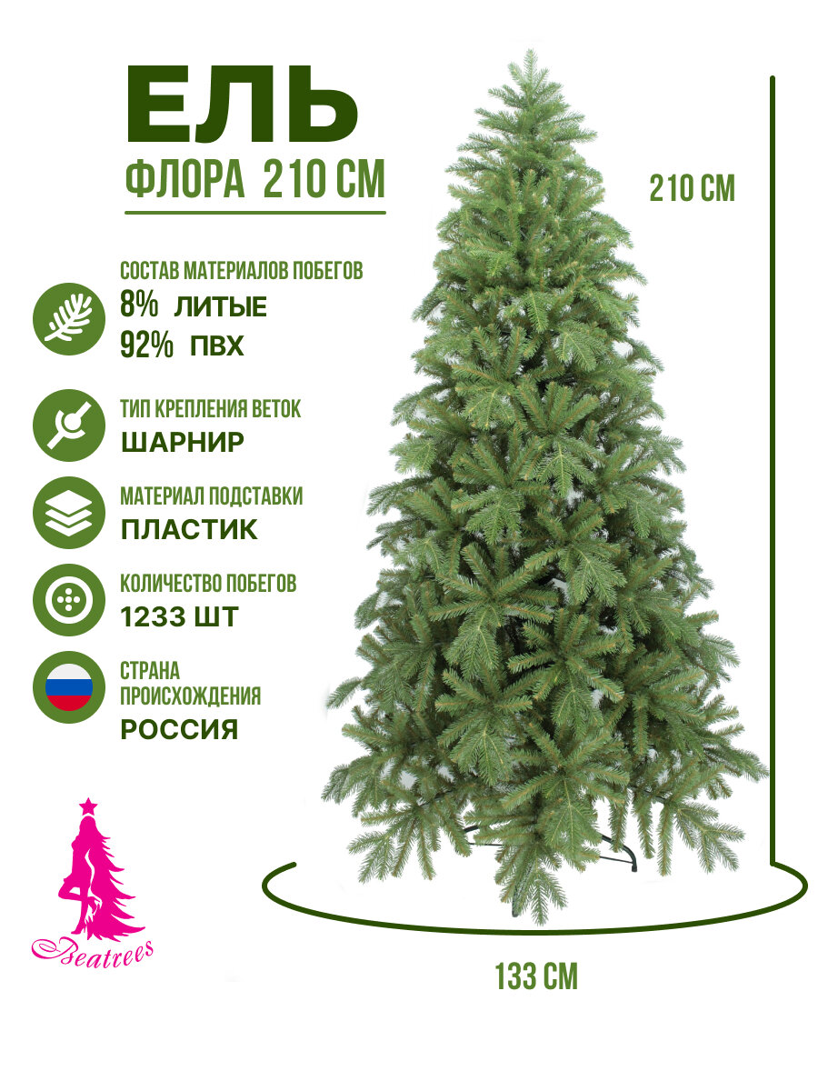 Ель BEATREES Флора зеленая 21 м