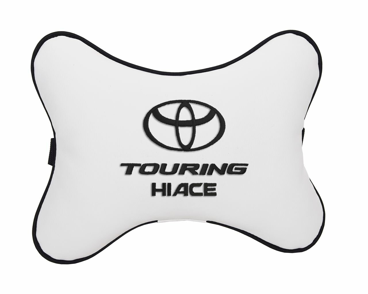 Подушка на подголовник автомобильная белая экокожа TOYOTA Touring Hiace