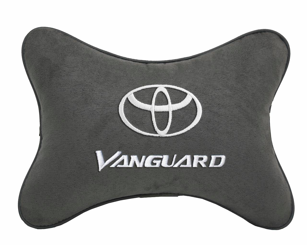 Подушка на подголовник автомобильная темно-серая алькантара TOYOTA Vanguard
