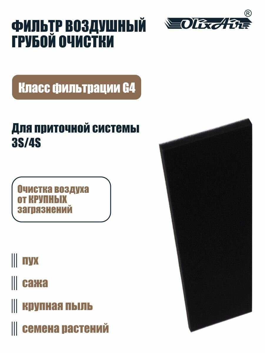 Фильтр воздушный G4 (для приточной системы Tion 3S/4S). OlixAir TG4