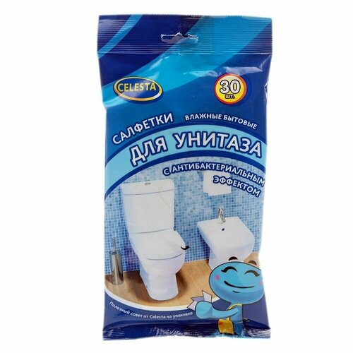Салфетки влажные для унитаза Celesta антибактериальный эффект одноразовые 30 шт 299₽