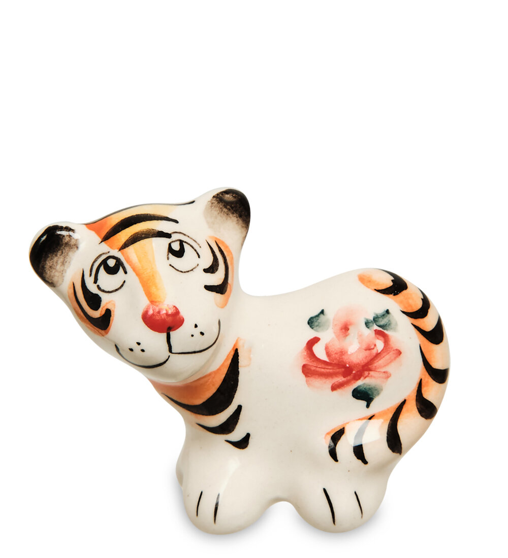 Новогодняя Фигурка "Тигренок Юрий" цв. (Гжельский фарфор) Символ года
