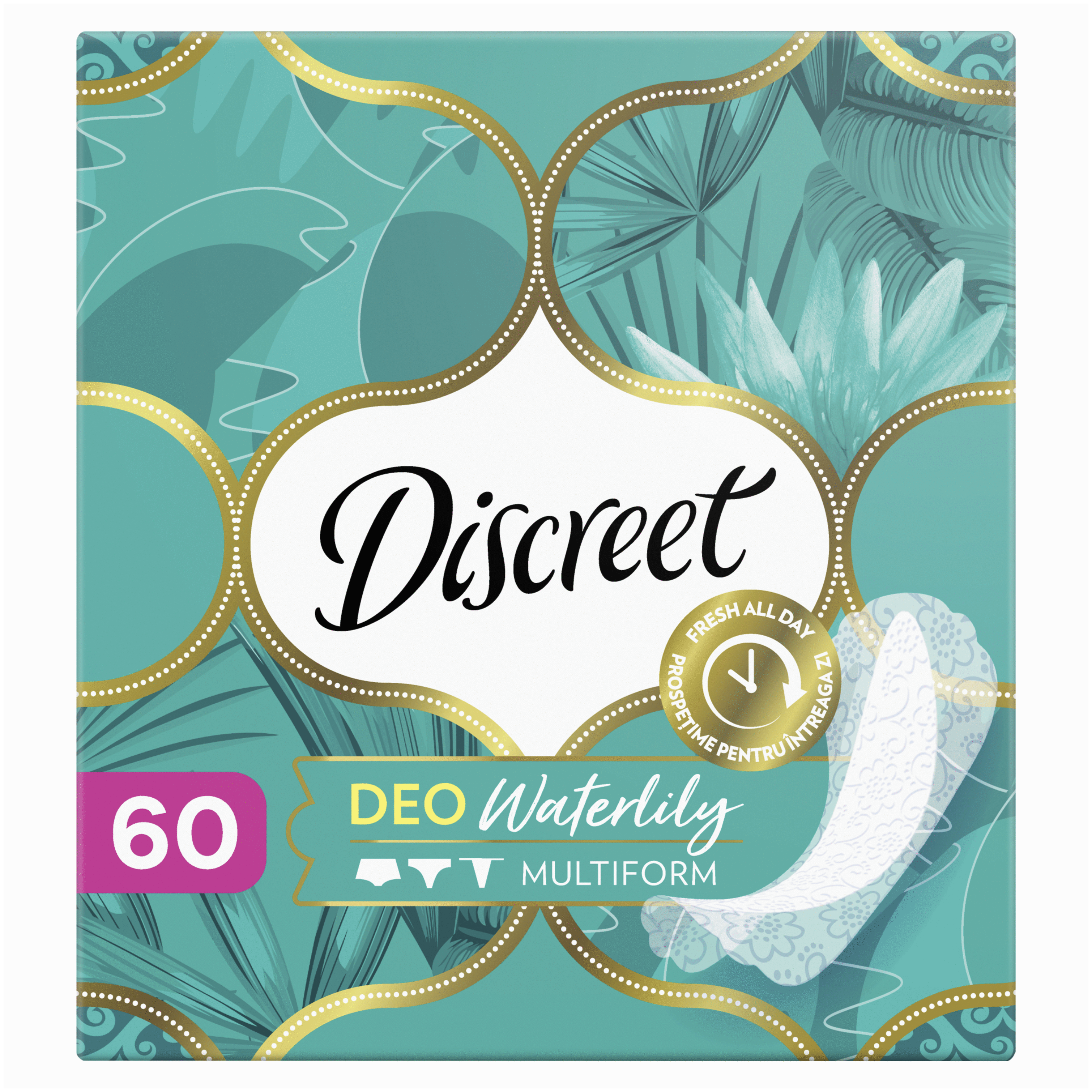 Ежедневные прокладки Discreet "Водяная лилия", 60 шт. в упаковке