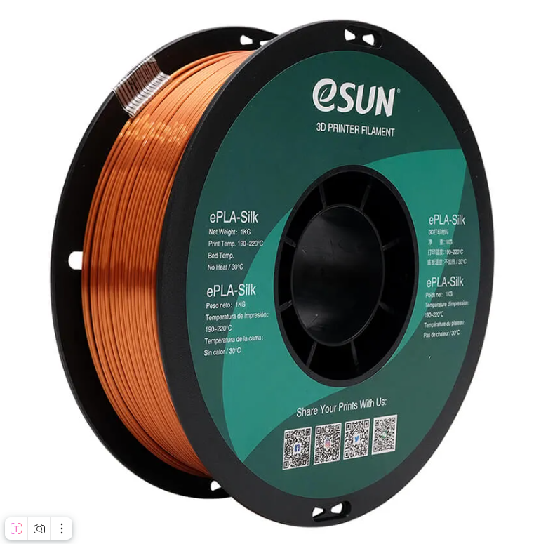Катушка PLA-Silk пластика ESUN 1.75 мм 1кг, медная