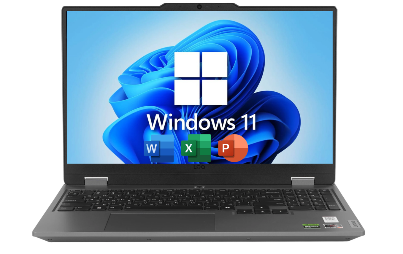 15.6" Игровой ноутбук Lenovo LOQ Gen 9, 100% sRGB, 144Hz, Intel Core i5-12450HX (4.4 ГГц), RAM 16 ГБ LPDDR5, SSD 512 ГБ, NVIDIA GeForce RTX 3050 (6 ГБ GDDR6, TGP 95 Вт), Windows 11 Pro + Office 2021 Pro Plus, Русская раскладка