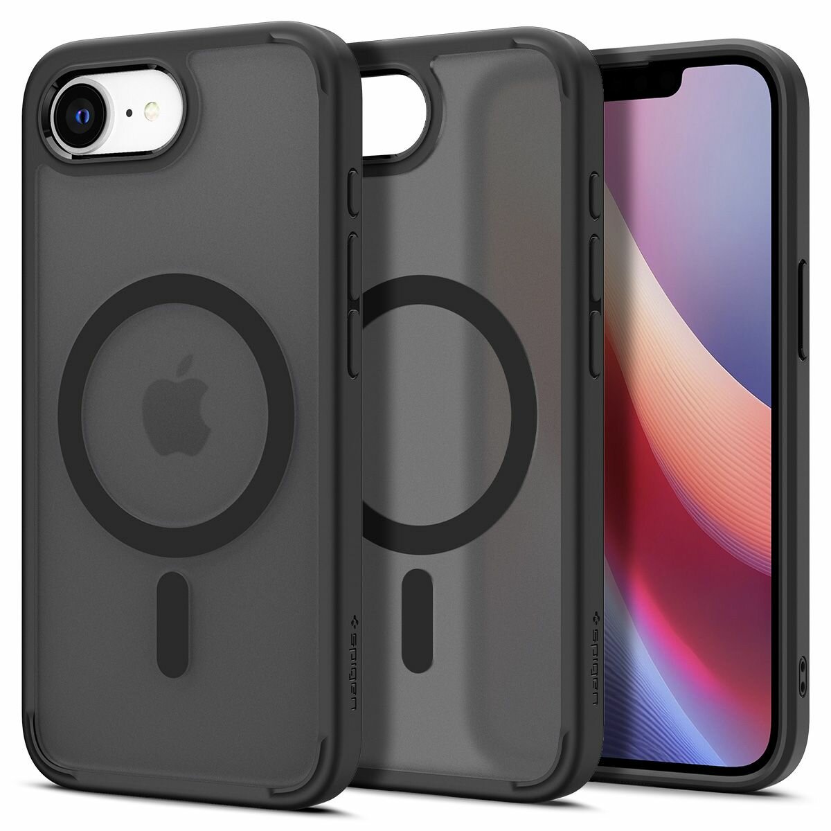 Чехол Spigen на iPhone 16e (ACS09175) Crystal Hybrid MagSafe / Спиген чехол для Айфон 16е Матовый чёрный