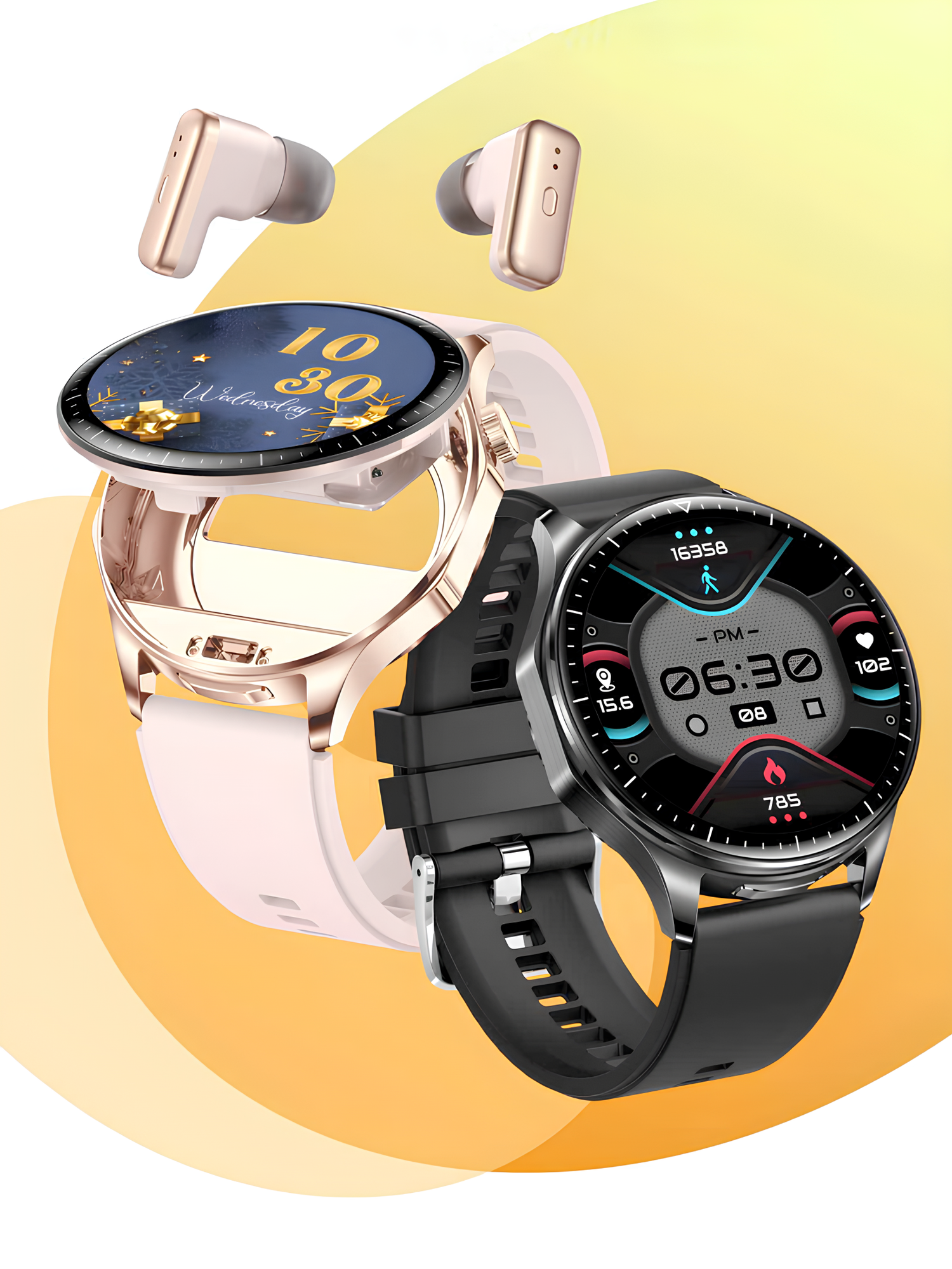 Часы lapple watch 9, смарт часы синхронизация смартфон, умные часы для девушки, смарт часы мужские с наушниками, белый — фото 1