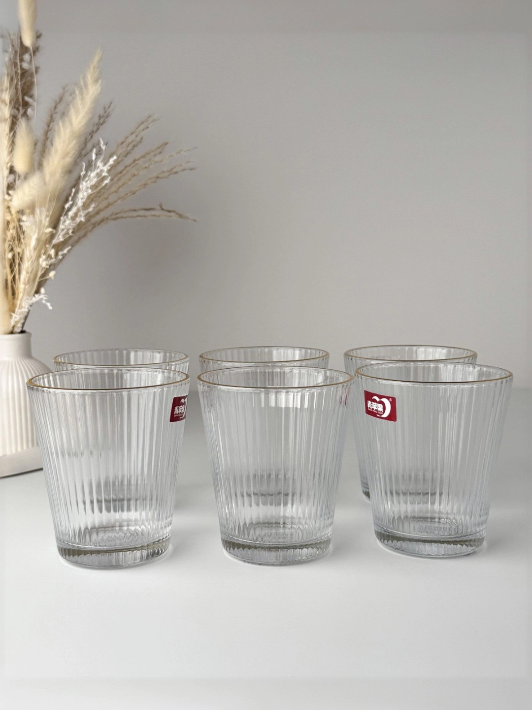 Набор бокалов из стекла, с перламутровым покрытием, 6 шт. — для коктейлей, сока и воды