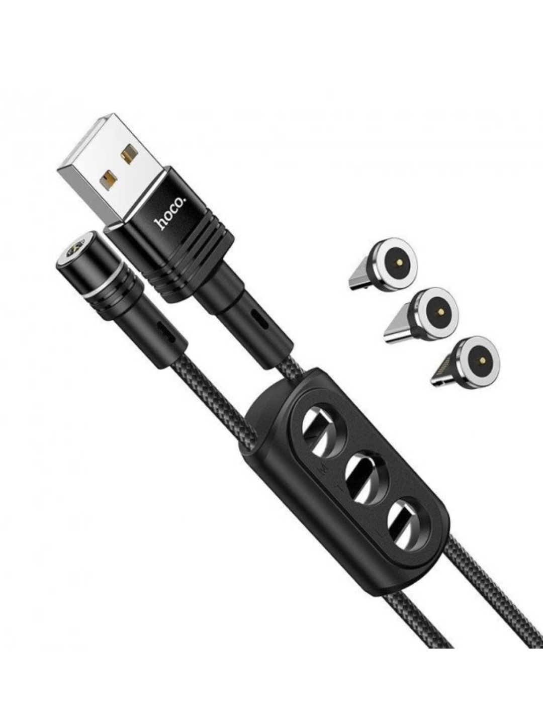 Кабель для зарядки hoco U98, 3 in 1, type c, micro, lightning, магнитный — фото 1
